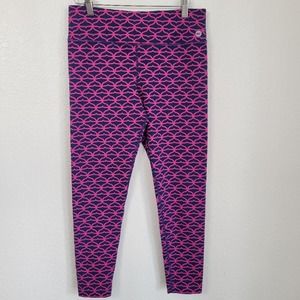 Vineyard Vines Whale Tail Around Town Navy and Pink Leggings Sz M Classic Preppy